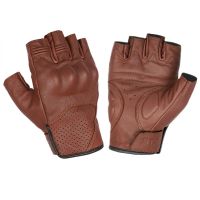 【CW】New Retro Half Finger Motorcycle Gloves Leather Cycling Soft Wear-resistant Sheepskin Gloves for Men and Women in Summer