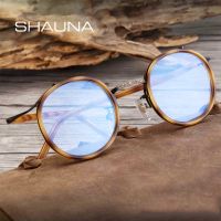 SHAUNA Anti-Blue Light Retro TR90 Women Round Glasses Frame Unique Design Fashion Men Optical Eyeglasses