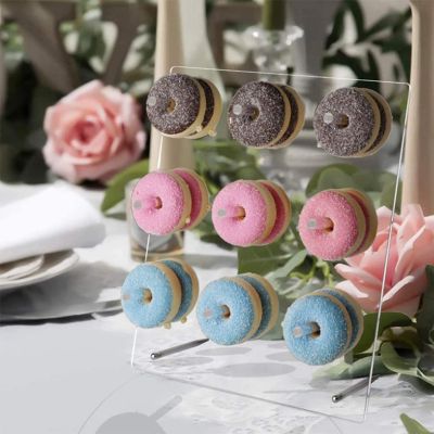 1 Pack Donut Display Rack Donut Display Wall Stand for Dessert Table Wedding Birthday Party
