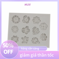 ?【HOT SALE】MUXI 3D Sunflower Rose Flowers Shape ซิลิโคนแม่พิมพ์เค้ก DIY ตกแต่งช็อกโกแลต fondant Mold