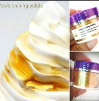 Food grade100% ผงทองประกายสว่าง ตกแต่งอาหาร ขนม เครื่องดื่ม เครื่องสำอางค์ Gold shining edible