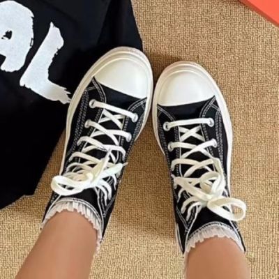 ◄  High restoring ancient ways with thick with canvas shoes female 2023 new round head with joker increased thick bottom high help shoes white shoe