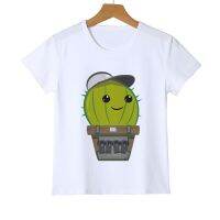 Cartoon Kawaii Cactus Print Boys T-Shirt Kids Cartoon Cactus Top Tees T Shirts Children Clothing Baby Boy Design Shirts Z24-4