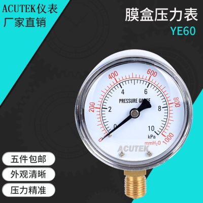 ✤℡ ACUTEK membrane box pressure gauge YE60 10KPA M14x1.5 gas micro natural