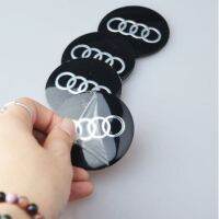 Xingfan 4Pcs 65Mm รถ Audi ศูนย์กลางล้อสติกเกอร์ป้ายฝากาวโลโก้สัญลักษณ์