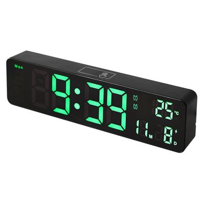 10 Inch LED Digital Alarm Clock Temperature Date Display Wall Mounted or Standing Clock for Living Room Decoration