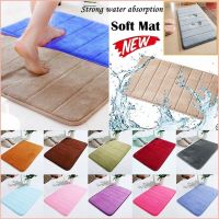 Coral Fleece Carpet 40x60CM Non-Slip Bath Mat Bathroom Carpet Shower Room Doormat Memory Foam Absorbent Floor Mat Rugs For Home