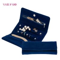 ○ Smileshe Travel Folding Jewelry Organizer Suede Storage Bag Portable Necklace Rings Earrings Holder Carrying Pouch for Women