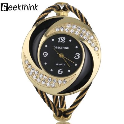 （A Decent035）นาฬิกาข้อมือ GEEKTHINK Movi นาฬิกาข้อมือสตรีสีทอง