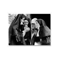 Luyameishop Rebellious Nuns Party Canvas Art: Black &amp; White Wall Decor For Toilet Room, Woman เพลิดเพลินกับโปสเตอร์เครื่องดื่ม