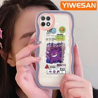 YIWESAN เคสสำหรับ OPPO A15 A35 A15s 4G การ์ตูน Pokemon สร้างสรรค์ Gengar แฟชั่นคลื่นเคสโทรศัพท์แบบใสซิลิโคนนิ่มกล่องกันกระแทกเคสโปร่งใสป้องกันเลนส์กล้อง