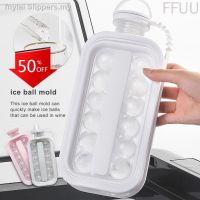 ◄◑ ❁【new】Ice Ball Mold 2-in-1 Ice Cube Maker Water Bottle Ball Making Mould with Leakproof Cap Pink