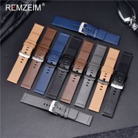 ✕ REMZEIM Genuine Leather Watchband 18mm 20mm 22mm 24mm Quick Release Smart Watch Strap for Samsung Galaxy Watch With buckle