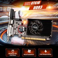 GT610 Graphics Card 810MHZ DDR3 1GB Computer Video Card 64-bit 40nm Computer Graphics Card HD VGA DVI for Computer Desktop Game Cables