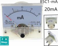 1ชิ้น20ma 85c1-ma แอมมิเตอร์85c1ชุดมิเตอร์แอนะล็อกแอมป์ Dc ขนาด64*56มม.