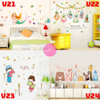 สติ๊กเกอร์ ติดผนัง สติ๊กเกอร์ การ์ตูน ดิสนีย์ ✨Super Quality Wall Stickers DIY English Cartoon Animals Kids Baby Wallpaper Décor Ready to Send From Thailand