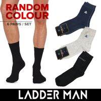 BLACK SOCKS 6PAIRS PER SET FOR WORK CASUAL SPORTS CREW LENGTH SOCKS COMFORTABLE AND SOFT QUICK DRY BREATHABLE