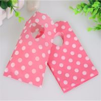 Wholesale 50pcs/lot 9x15cm Pink Mini Plastic Jewelry Accessory Pouches With Dot Small Gift Packaging Bags