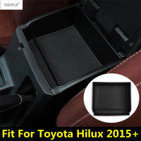 อุปกรณ์ตกแต่งภายในรถยนต์สำหรับ Toyota Hilux 2015 - 2021 Central Console Armrest Storage Organizer คอนเทนเนอร์ที่ใส่ถาด Cover