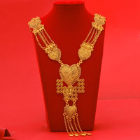 24k Gold Color Dubai Jewelry Sets Set For Women Girls Bride African Wedding Gifts Bridal Necklace Earrings Jewellery