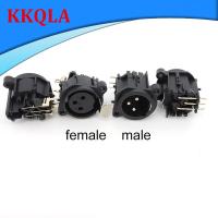 QKKQLA Shop 3Pin XLR Male Female Audio Panel Mount Chassis Connector 3 Poles XLR power Plug Socket Microphone Speaker Soldering Adapter A1