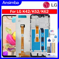 Ansimba เดิมจอแอลซีดีไอพีเอซสำหรับ LG K42/K52/K62สัมผัสหน้าจอ LCD แผงหน้าจอดิจิตอลการเปลี่ยนชุดกรอบสำหรับ LG K42 LMK420 K52 LMK520 K62 LMK525