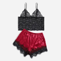 Sexy Pajamas See-Through Lace Seduction Sexy Lingerie Hot Temptation Camisole Split Suit