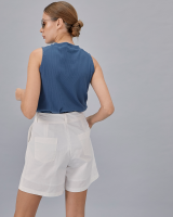 YOURCLOSETNEEDSTHIS Zoe Top - Blue / เสื้อแขนกุดผ้ายืด - สีฟ้า