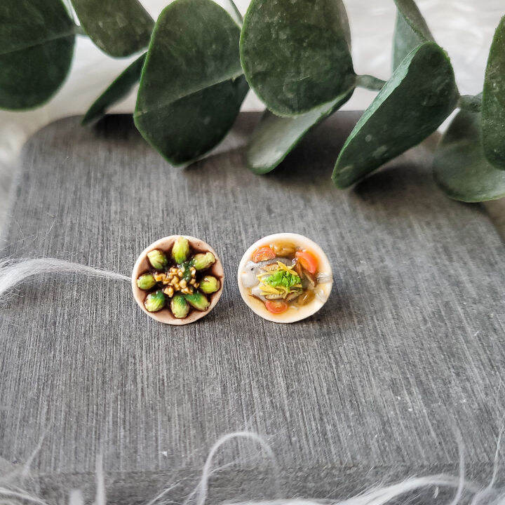 Teochew Steamed Fish and Xiao Bai Cai in Oyster Sauce Mismatched Ear Studs Set Lazada Singapore