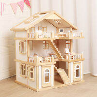 Spot parcel post Wooden Childrens Simulation Play House Doll House Castle Small Princess House Girl Three-Layer Villa Furniture Toys