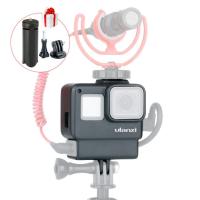 Ulanzi V2สำหรับ Gopro กรอบเคสโครงใส่กล้องสำหรับ Gopro 7 6 5กล้องแอคชั่นแคมเมราอุปกรณ์เสริม Vlog พร้อมรองเท้าสำหรับไฟไมโครโฟน