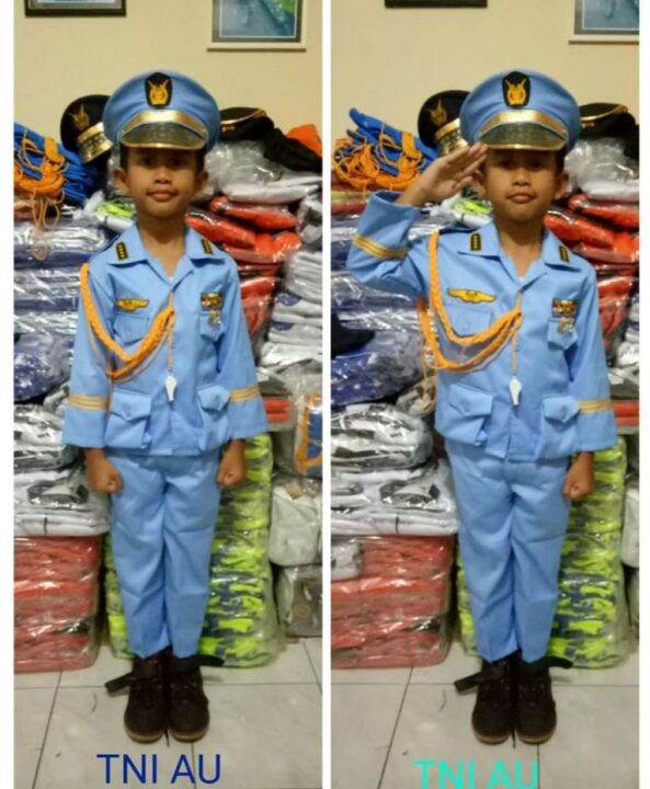 Baju seragam anak/ baju profesi tni au anak/ baju seragam sekolah tk ...