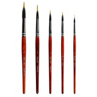 ☸▬ 5 ชิ้น/เซ็ต DFR-15 คุณภาพสูง Ox Ear สังเคราะห์แพะผสมผมสีน้ำ Long Liner ศิลปินแปรง