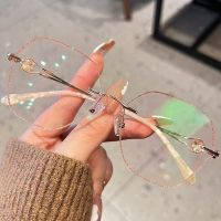 【cw】 Women Vintage Simple Glitter Ultra Light Glasses Anti Blue Light Reading Glasses Eye Protection 【hot】 !