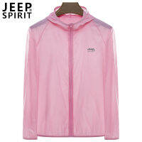 JEEP SPIRIT Sun ป้องกันเสื้อผ้าผู้ชายฤดูร้อนผ้าไหมใหม่ Ultra-Thin Breathable แจ็คเก็ตมีฮู้ด Unisex Sun Protection เสื้อผ้าTH