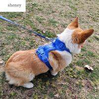 SHENEY ของเล่นสัตว์เลี้ยงชุดสายเดี่ยวสุนัขสีลูกอมสะท้อนแสงระบายอากาศได้สำหรับสายรัดหน้าอกสุนัขแฟชั่นพีวีซีสุนัขเดินกลางแจ้ง