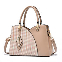 Newposs PU Leather Large Capacity Woman Handbag Grid Shoulder Bag Fashion Casual Luxury Designer Patchwork Crossbody Pack