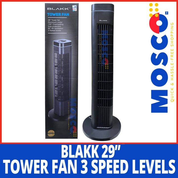 Blakk Tower Fan 29" Aluminum Motor 3 Speed Levels Lazada PH