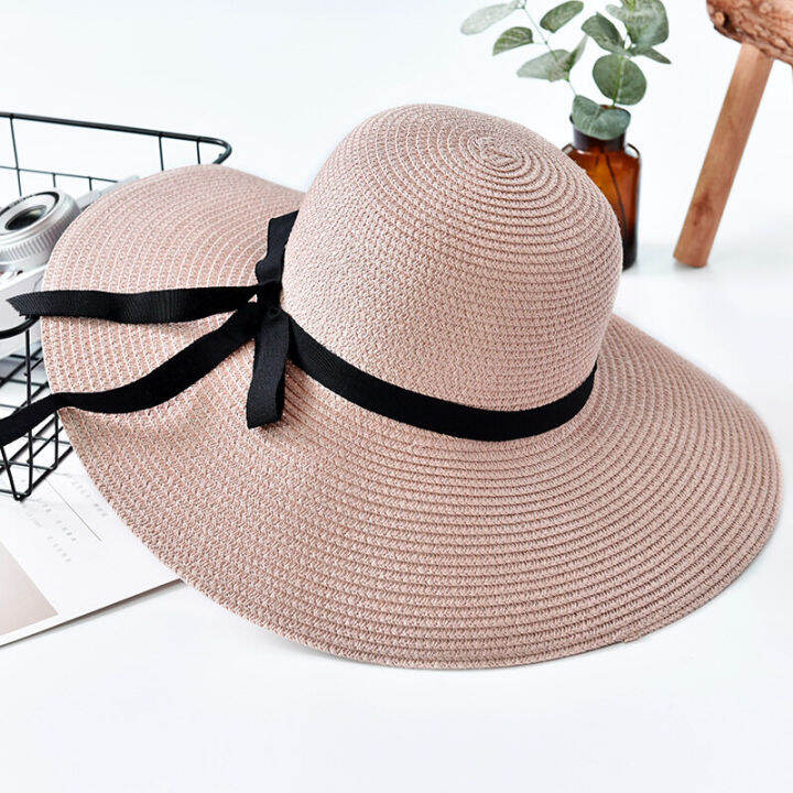 หมวกฤดูร้อน-sunhat-ผู้หญิงหมวกฟางหมวกกันแดดกลางแจ้งป้องกันรังสียูวี