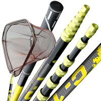 JOSBY High Quality Carbon Fishing Net 4M 3M Fish Landing Hand Net Foldable Collapsible Telescopic Pole Handle Fishing Tackle