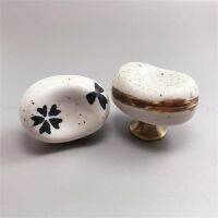 ✑✥ﺴ New Unique Shape Ceramics Knob and Handle Painted Cabinet Door Knobs Furniture Cupboard Single Hole Lattice Handles