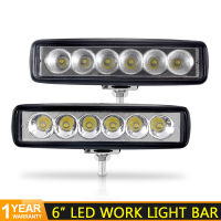 6นิ้ว18วัตต์แถบไฟ LED ไฟหน้า LED ไฟทำงานจุดน้ำท่วมขับรถโคมไฟออฟโร้ดเรือรถบรรทุกรถแทรกเตอร์4x4วินาที VV รถ A 12V 24V