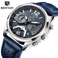 ❀❀ 2021 new cross-border fashion sports multifunctional chronograph leather quartz watch mens 5171