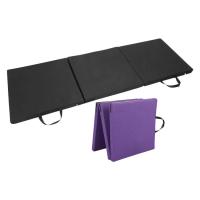 Folding Gymnastics Mat Tri-Fold Anti-Slip Exercise Mat with Handles Thick Aerobics Stretching Yoga Mats Gymnastics Equipment for Tumbling Martial Arts MMA steady