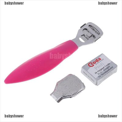 【BBS】Foot Care Hard Dead Skin Scraper Remover Callus Shaver Pedicure Tools &amp;10 Blade