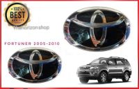 แผ่นป้าย 1 ชุด ป้ายโลโก้Toyota Fortuner เก่า 2005-2010ก่อนรุ่น Fortuner Champ หน้าและหลังแบบเคลือบแก้วสีดำ16+13**ร้านค้าแนะนำให้บริการ** สิ้นค้าดี**