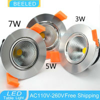 【☊HOT☊】 si39629592258115 โคมไฟไฟสปอตไลต์ Led 3W 5W 7W ดาวน์ไลท์โคมไฟ Led หรี่แสงได้ลูกปัด Led อะลูมิเนียมขาวไฟดาวน์ไลท์แอลซีดีการตกแต่งบ้าน220V 110V