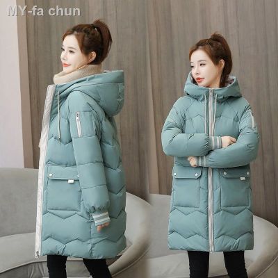 ☍ jiozpdn055186 Longo puffer inverno para baixo casaco grosso feminino com capuz parka quente roupas de algodão plus size outfit