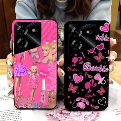 Casing For Tecno Pova 5 Retro Pink Barbie Print Girly Soft TPU Phone Case Anti-scratch Fall-proof Dirt Resistant Protective