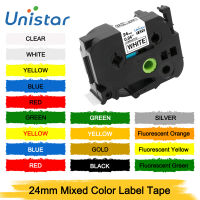 Unistar เครื่องพิมพ์ฉลากเหมาะสำหรับพี่ชายน้องชายเทปฉลากลามิเนต Tz251 24มม. เครื่องพิมพ์ฉลากสีดำบน Tze151สีขาว Ta251 T451 T651